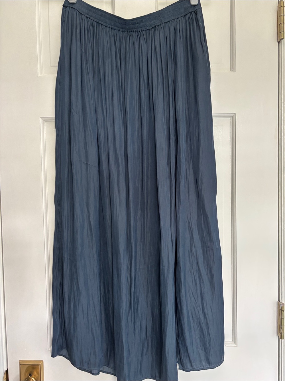 J Crew Women's Pleated Maxi Skirt in Slate Blue